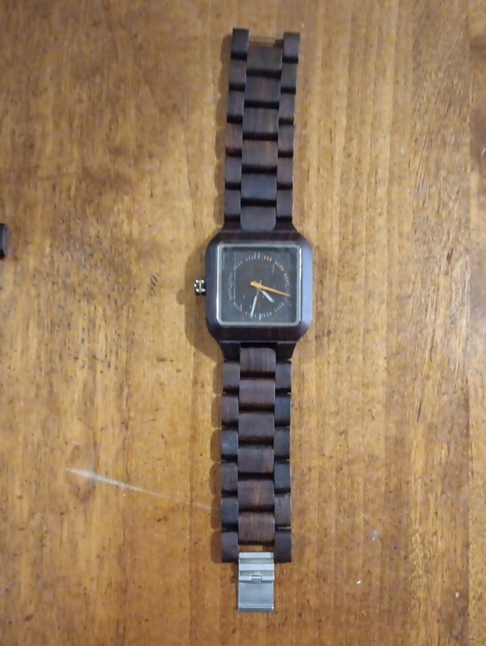 Men's Dark Brown (Mira Chocolate) Wooden Watch - Square Face - Picture 3 of 7